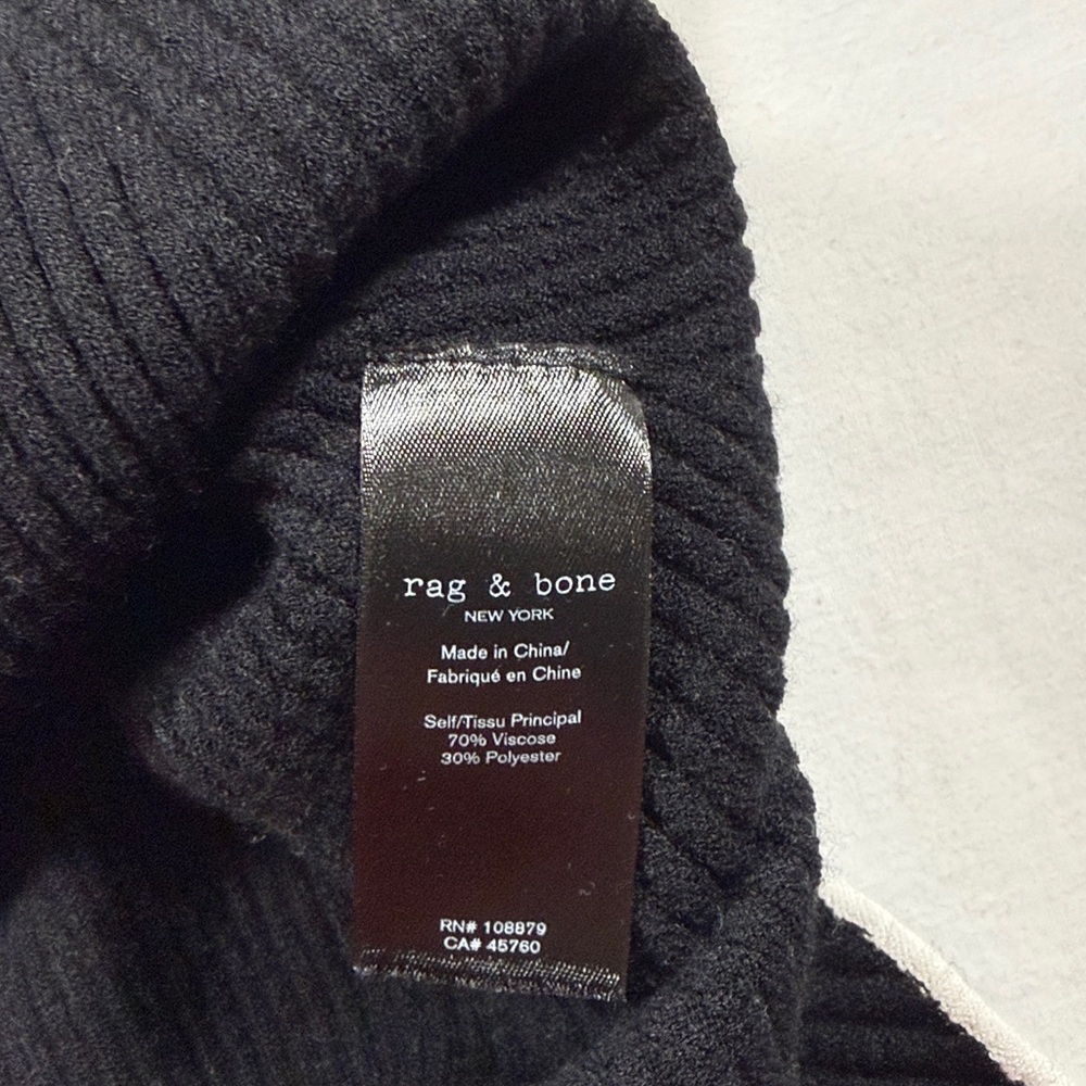 Rag & Bone Black Knit Tank with White Edges - Picture 6 of 6